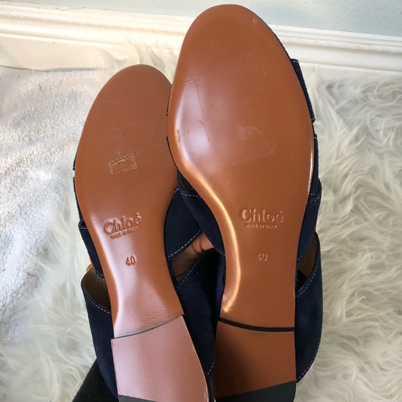 Chloe • Nellie Suede Slide Sandals Nautical Sz 40 - Picture 6 of 8